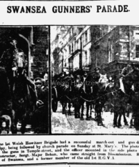 Swansea Gunners Parade - South Wales Daily Press, 19/4/1909