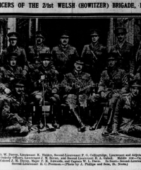 Officers of the 2/1st Welsh (How) Bde, likely St Neots, 1916