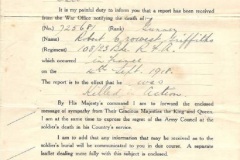 AF B104-52 - Notification of Death - 1146, Griffiths