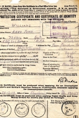 AF Z11 Protection Certificate and Certificate of Identity - 953, Williams