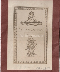 267 Brigade Battle Honours - Card