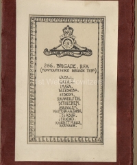 266 Brigade Battle Honours - Card