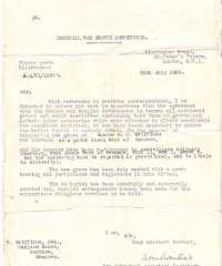 IWGC - Notification of Grave Relocation - 1143, Griffiths