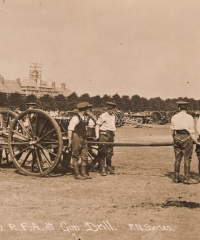 1st Welsh RFA at Gun Drill - Northampton - 1914